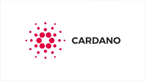 cardano symbol ada blockchain kryptowährung animation. Digitalwährung Cardano, ein Logo mit abstrakten Punkten