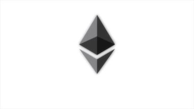 Soyut animasyon ethereum para birimi işareti. Ethereum cryptocurrency sembolü yakın çekim