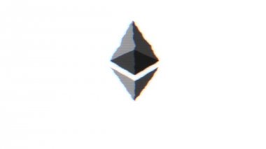 Soyut animasyon ethereum para birimi işareti. Ethereum cryptocurrency sembolü yakın çekim