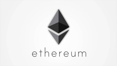 Etherium cryptocurrency dijital siber. Mali veya sosyal arka plan animasyon. Soyut animasyon ethereum para birimi işaret dijital siber ikili kodu ile döner. Sorunsuz döngü