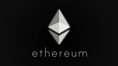 Etherium cryptocurrency dijital siber. Mali veya sosyal arka plan animasyon. Soyut animasyon ethereum para birimi işaret dijital siber ikili kodu ile döner. Sorunsuz döngü