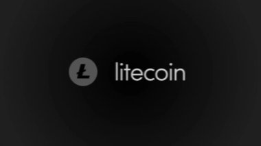 Soyut animasyon Litecoin Ltc dijital para birimi simgesi. Siyah arka plan dijital cryptocurrency Litecoin işareti. video animasyon