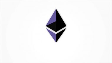 Kripto para parlak parçacık Ethereum. Arka plan 3d. Etherium cryptocurrency dijital siber. Mali veya sosyal arka plan animasyon. Ethereum metin.