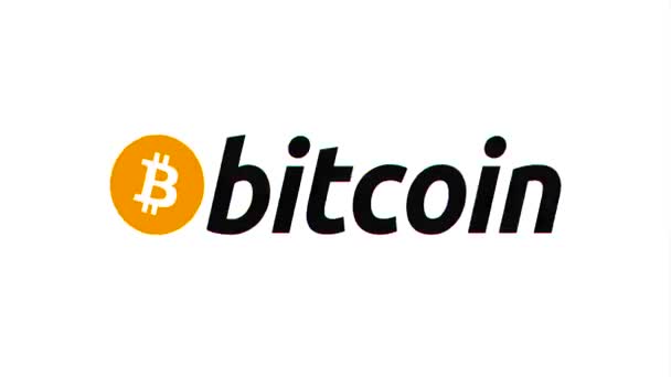 Bitcoin σύμβολο που εμφανίζεται και εκρήγνυται στο λευκό φόντο. 3d λογότυπο Bitcoin Bitcoin Animation Crypto λογότυπο νόμισμα περιστρέφεται αργά σε ένα 3d περιβάλλον στούντιο. — Αρχείο Βίντεο