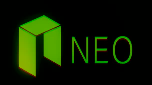 Animation of Neo - digital currency or cryptocurrency. Concept of NEO coin, a Cryptocurrency blockchain, Digital money — Stock Video