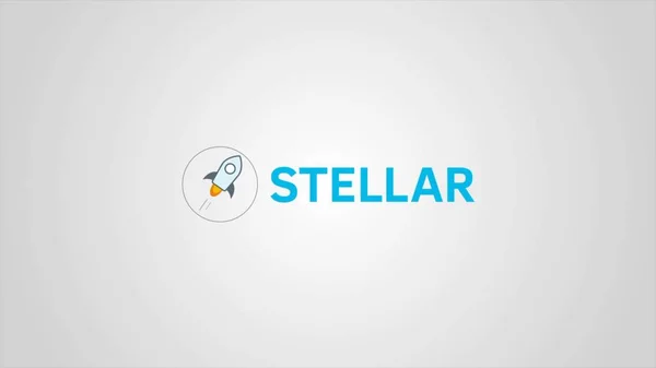 Stellar lumen krypto valuta animation. Stellar digital valuta. Stellar lumen Xlm-ikonen på texturerat animation — Stockfoto