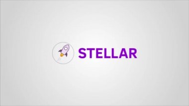 Yıldız Lümen Kripto para birimi animasyon. Yıldız dijital para. Dokulu animasyon yıldız Lümen Xlm simgesine