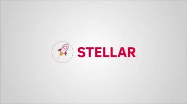 Yıldız Lümen Kripto para birimi animasyon. Yıldız dijital para. Dokulu animasyon yıldız Lümen Xlm simgesine