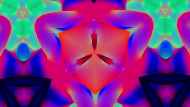 Πολύχρωμο μοτίβο φόντου εκ περιτροπής. Αδιάλειπτη βρόχο αφηρημένα φόντο βίντεο με πολύχρωμα θραύσματα, καλειδοσκόπιο στολίδι. Ουράνιο τόξο χρώμα κύκλο σχεδίασης. Κινούμενη εικόνα του Fractal. — Αρχείο Βίντεο
