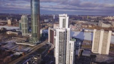 Havadan görünümü apartmanlar karmaşık ve konut mahalle ev sahipliği yapmaktadır. Küçük. Modern luxery konut kompleksi Üstten Görünüm
