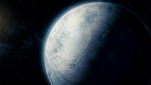 Sistema solare - satellite spaziale Ariel. È l'ottavo e più lontano pianeta dal Sole del Sistema Solare. L'uranio ha 27 satelliti noti — Video Stock