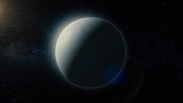 Перегляд Енцелад, одним із супутників Сатурна. Елементи цього мебльовані НАСА — стокове відео