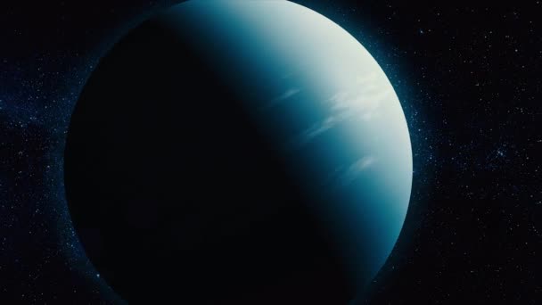 Urano - planetas del sistema solar en alta calidad. Papel pintado de ciencia. Urano es el planeta — Vídeo de stock