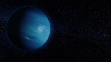 Neptün gezegeni, güneş sistemi gezegenler. Gezegen Neptün güzel gezegeni Neptün'ün 3d animasyon alfa kanalı ile döner