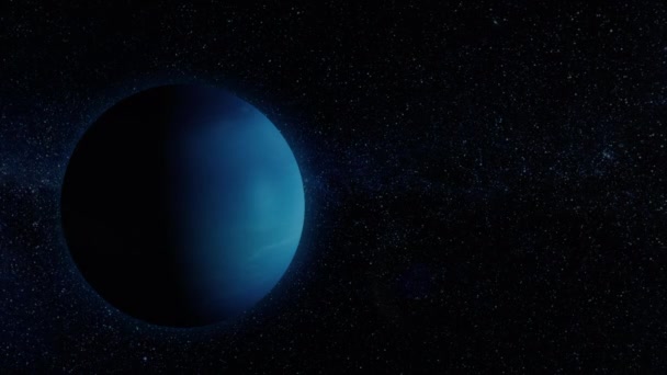 Neptunusz bolygó, Naprendszer bolygókon. Bolygó Neptune gyönyörű 3D-s animáció a Neptunusz bolygó forog az alfa-csatornát — Stock videók