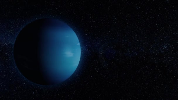 Планета Нептуна, планеты Солнечной системы. Трехмерная анимация Planet Neptune вращается с помощью альфа-канала — стоковое видео