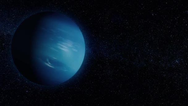 Planeta Neptuno, planetas do sistema solar. Planeta Netuno Animação 3D bonita do planeta Netuno gira com canal alfa — Vídeo de Stock