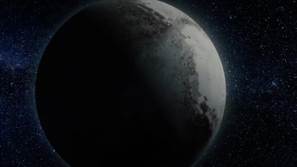 Planet Pluto. Beautiful 3d animation of The Pluto planet rotates with alpha channel. Planet Pluto animation — Stock Video