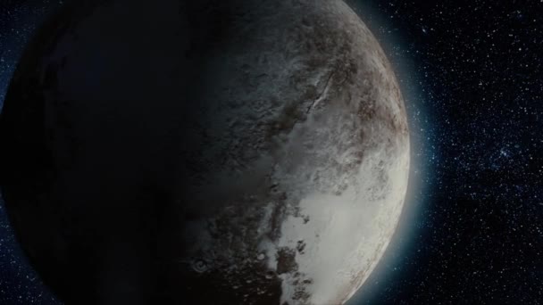 Planeet Pluto. Prachtige 3D-animatie van de Pluto planeet roteert met alfakanaal. Planeet Pluto animatie — Stockvideo