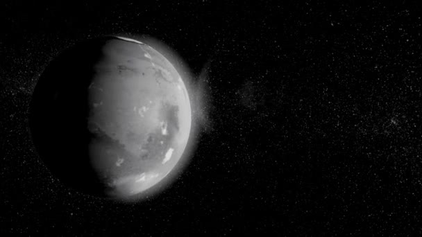 Mars Animation. Planet Mars in outer space, spinning around its axis with stars in the background — Stock Video