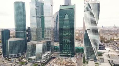 Moskva-şehir Moskova Uluslararası İş Merkezi Moskova, Rusya'nın görünümü. Küçük. Muhteşem İş Merkezi-Moskova şehir Üstten Görünüm