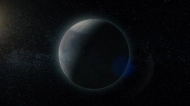 Derin uzay küçük gezegen. Planet Mercury. İnanılmaz derecede güzel mekan