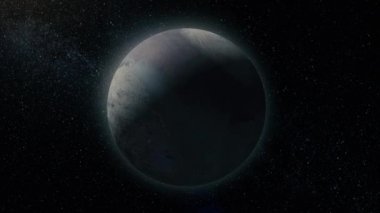 Derin uzay küçük gezegen. Planet Mercury. İnanılmaz derecede güzel mekan
