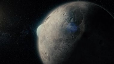 Derin uzay küçük gezegen. Planet Mercury. İnanılmaz derecede güzel mekan