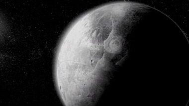 Derin uzay küçük gezegen. Planet Mercury. İnanılmaz derecede güzel mekan