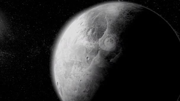 在深太空的小星球。水星星球令人难以置信的美丽空间 — 图库视频影像