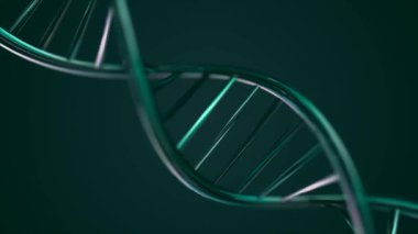 Animasyonlu Dna zinciri. Yeşil Dna zinciri yavaş hareket - 3d animasyon