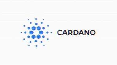 Cardano sembolü Ada blockchain cryptocurrency animasyon. Dijital para Cardano, soyut bir nokta ile bir logo. TV sesi