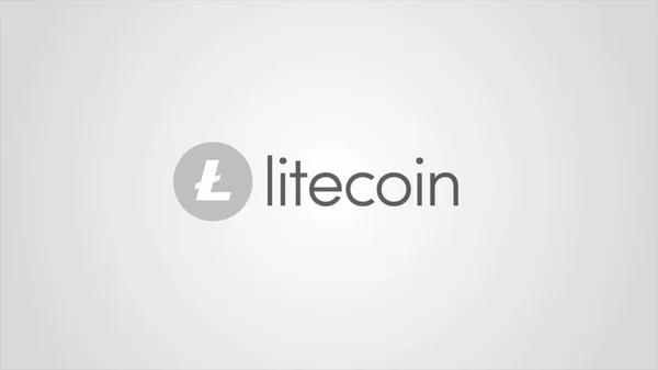 基于分散块链技术的全球支付网络 Litecoin 数字互联网货币。Litecoin 数字货币符号的抽象动画。数字 cryptocurrency — 图库照片