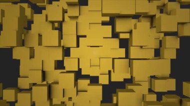 Küpleri duvar arka plan dönüştürme. 3D animasyon. Soyut küpleri rasgele hareket, 3d Loopable animasyon arka plan. ekran üzerinde hareket arka plan animasyon irili ufaklı geometrik kareler taşı