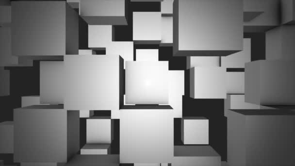 Hermosos cubos abstractos Looped 3d animación. Movimiento colorido de la pared. Fondo sin costuras. Los cubos abstractos se mueven, animación 3d. Fondo abstracto con cubos. Loop animación 3D capaz — Vídeo de stock