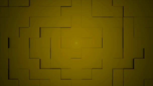 Πολύχρωμο κύβους κινείται αδιάλειπτη βρόχο. Απρόσκοπτη υπόβαθρο βρόχου αφηρημένη κύβους. Γεωμετρική τοίχο μπλοκ κινούμενο φόντο. Κίτρινο κύβους — Αρχείο Βίντεο