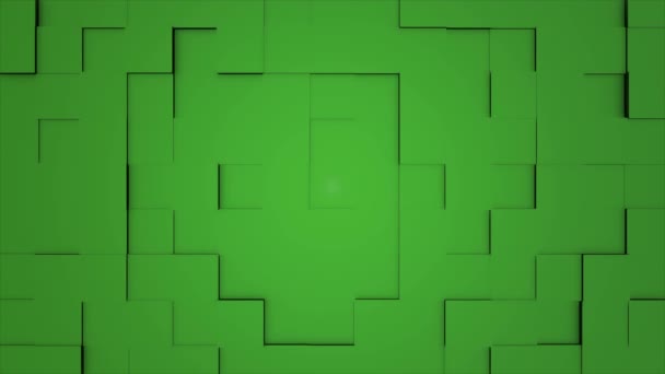 Cubos coloridos moviéndose lazo sin costura. Inconsútil bucle abstracto cubos fondo. Bloque geométrico de pared moviendo fondo. Cubos verdes — Vídeos de Stock
