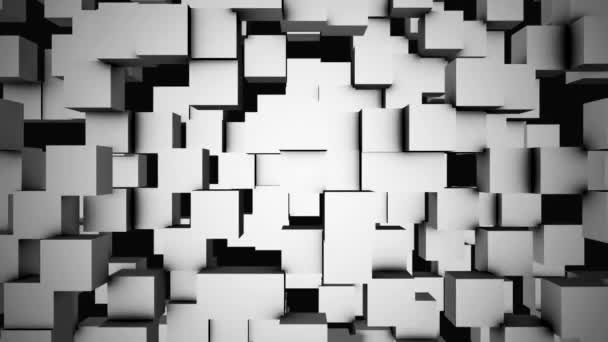 Абстрактные кубики движутся, 3D анимация. Бесшовный цикл Абстрактные кубики Фон. Кубики составлены в фоновом режиме для копирования пространства — стоковое видео