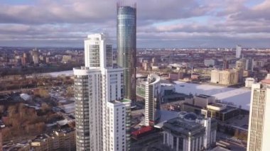 Havadan görünümü apartmanlar karmaşık ve konut mahalle ev sahipliği yapmaktadır. Küçük. Modern luxery konut kompleksi Üstten Görünüm