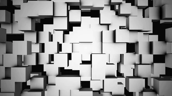 Los cubos abstractos se mueven, animación 3D. Inconsútil bucle abstracto cubos fondo. Los cubos se componen en el fondo para el espacio de copia — Foto de Stock