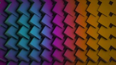 Renkli küpler sorunsuz döngü. Soyut küpleri rasgele hareket, 3d Loopable animasyon arka plan. Turkuaz, pembe ve sarı