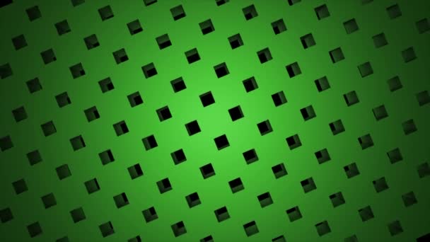 Hermoso diseño de partícula de punto de caja de cubo, geometría de punto fractal abstracta. Intersección de la creatividad, torbellino pins tripe estructura. Fondo verde — Vídeos de Stock