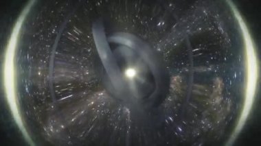 Uzayın soyut bozulma Illustration. Bu bozan uzayda bir figür soyut hareketi