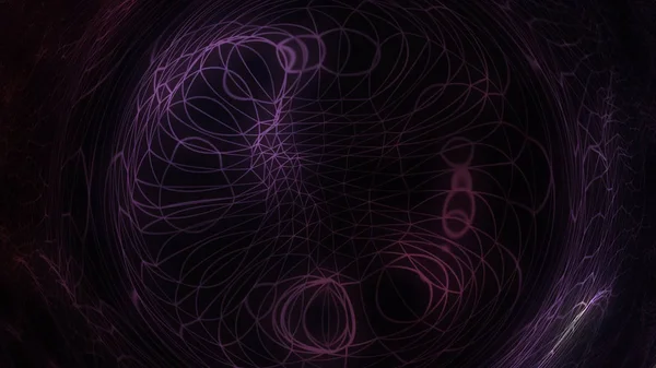 Metamorphose av amorf form från prickar och linjer, abstrakt animation. modell av sfär, abstrakt geometrisk komposition från kaotiska långsamt flytta former och linjer — Stockfoto