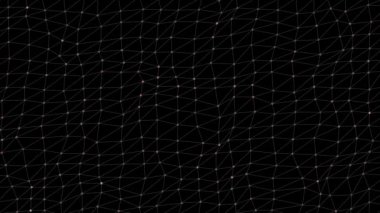 Bağlantı yapısı, 3d animasyon arka plan. çizgiler ve noktalar hareketli mavi geometrik arka plan. döngü cg animasyonu. Beyaz arka plan ağ bağlı animasyon noktalar