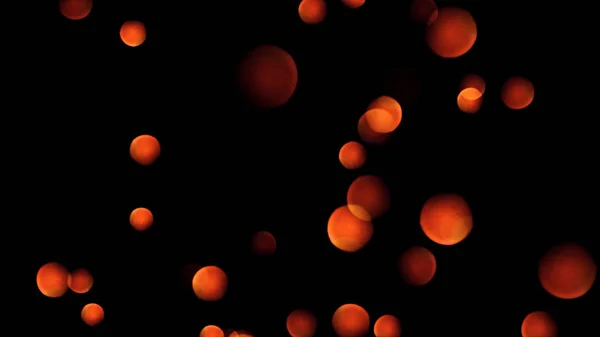 Abstraktní bokeh zlatých částic. Bezešvá smyčka abstraktní pozadí z kruhů bokeh a částic v modré a oranžové — Stock fotografie