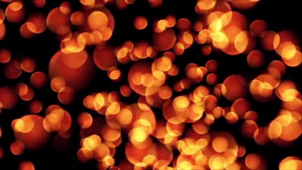 Partículas de oro bokeh abstractas. lazo sin costuras de fondo abstracto hecho de círculos de bokeh y partículas en azul y naranja — Vídeo de stock