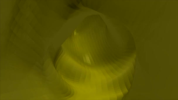 Tunnel 3D abstrait avec des formes rotatives. Voyageant à travers une boucle de tunnel jaune changeante. Nébuleuse colorée Nuage Rotation Vortex Animation - Boucle arc-en-ciel 