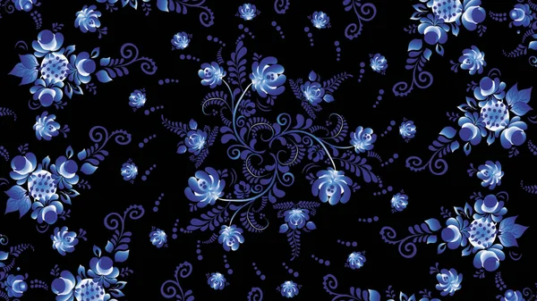 Abstract bright rotating kaleidoscope of retro flower pattern. Colorful background. Seamless loop animation. Abstract movement view of water fountain with black background and shapes — Stock Photo, Image