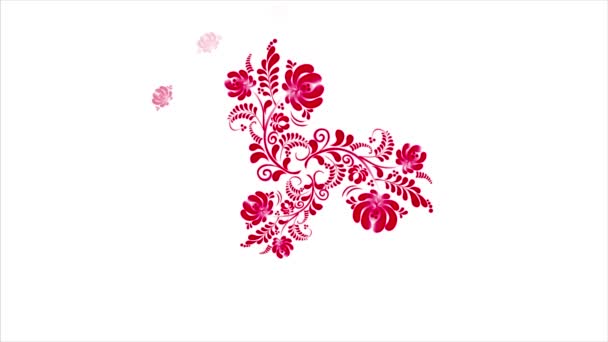 Animation of Colorful Flowers on White Background. Seamless Loops — Stock Video